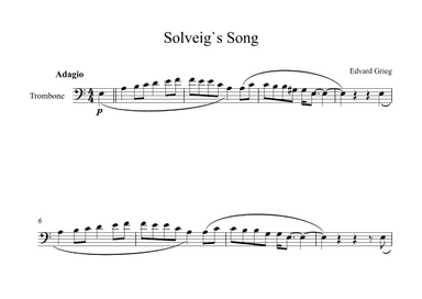 Solveig`s Song - Edvard Grieg (Trombone) (arr. Digital Book Music)