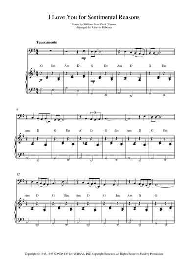 (i Love You) For Sentimental Reasons (arr. Kaiserin Rebecca)
