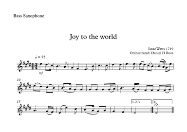 Joy to the World - Christrmas Carol - Bass Saxophone (arr. Daniel H Rosa)