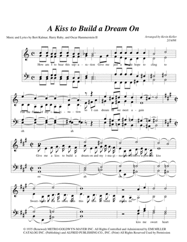 A Kiss To Build A Dream On (arr. Kevin Keller)