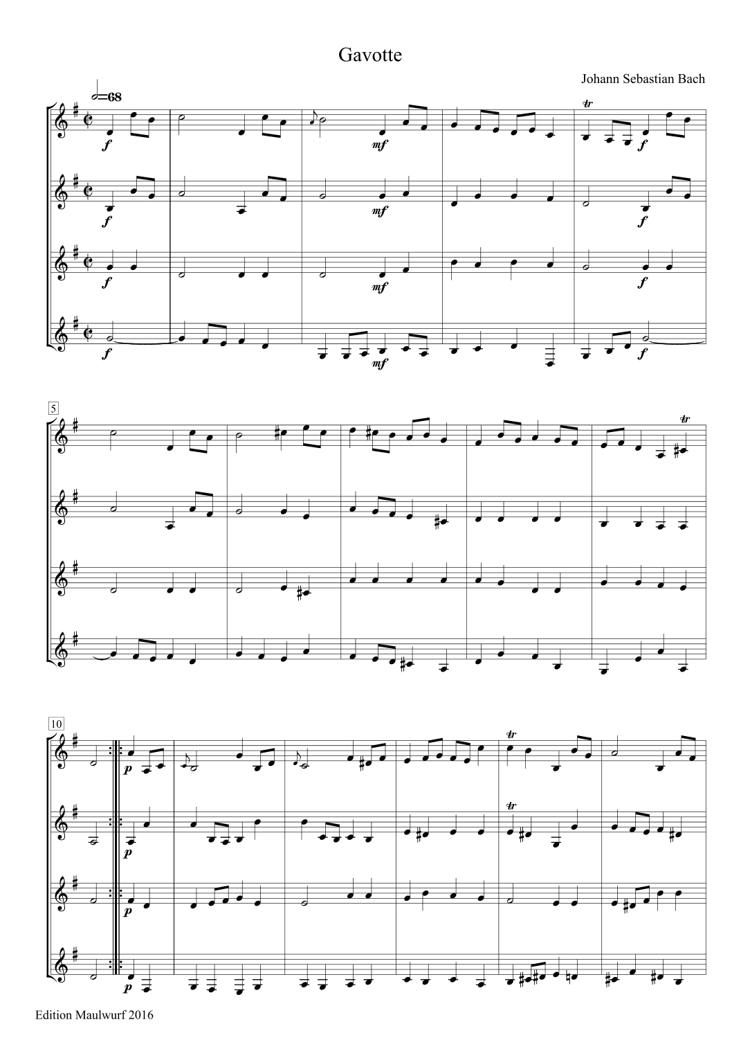 Gavotte (arr. Edition Maulwurf)