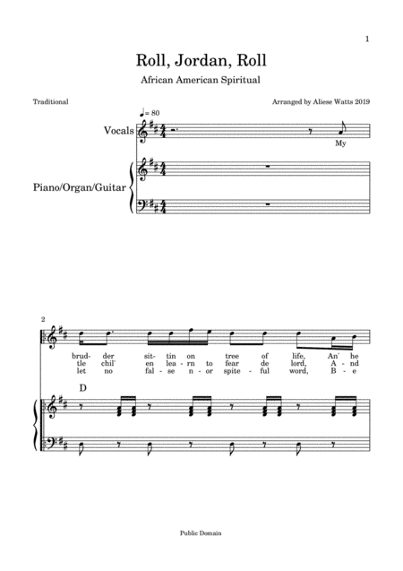 Roll, Jordan Roll (African Spiritual) (arr. Aliese Watts)
