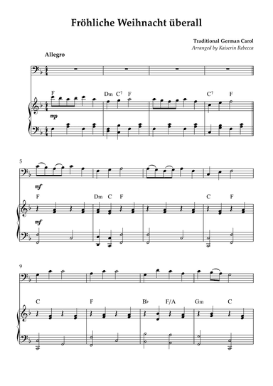 Fröhliche Weihnacht überall (arr. Kaiserin Rebecca)
