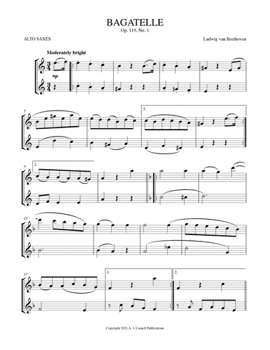 Bagatelle, Op. 119, No. 1 (arr. Mark Phillips)
