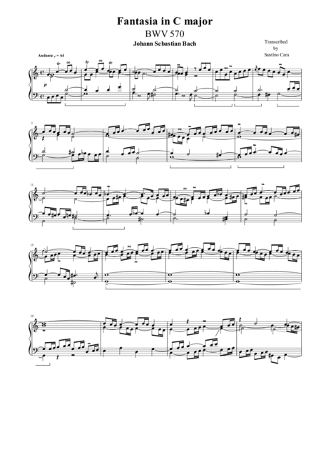 Fantasia in C major BWV 570 (arr. Santino Cara)