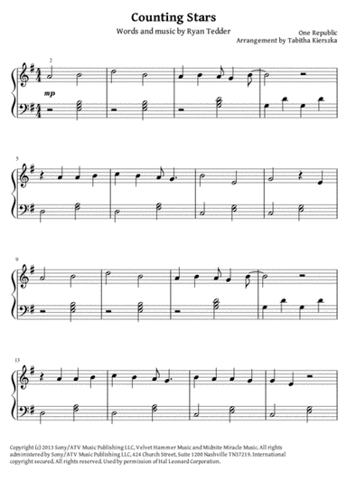 Counting Stars (arr. Tabitha Kierszka)