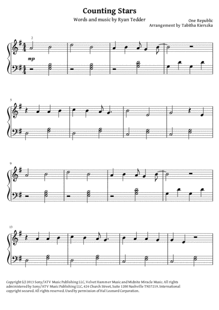 Counting Stars (arr. Tabitha Kierszka)