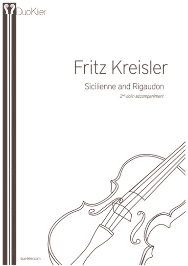 Kreisler - Sicilienne and Rigaudon, 2nd violin accompaniment (arr. Duo Klier)