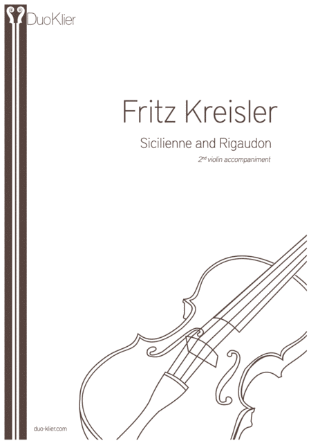 Kreisler - Sicilienne and Rigaudon, 2nd violin accompaniment (arr. Duo Klier)