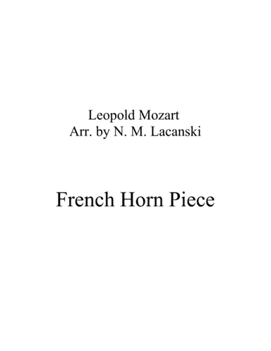 French Horn Piece (arr. Nick Lacanski)