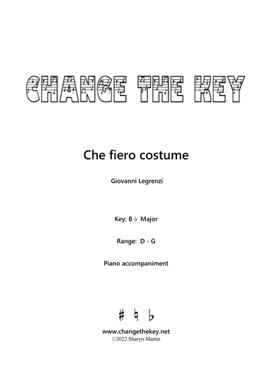 Che fiero costume Bb Major (arr. S. Martin)