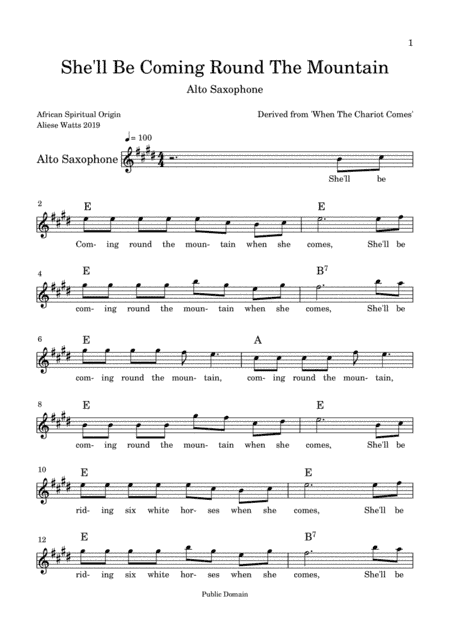 She'll Be Coming Round The Mountain (arr. Aliese Watts)