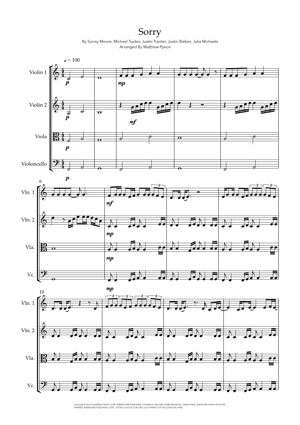 Sorry (arr. Matthew pyeon)