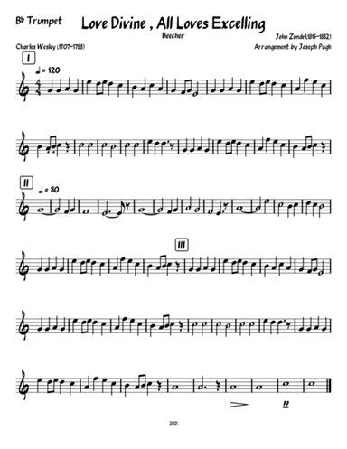Love Divine All Loves Excelling (Brass Quintet) (arr. Joseph Pugh)