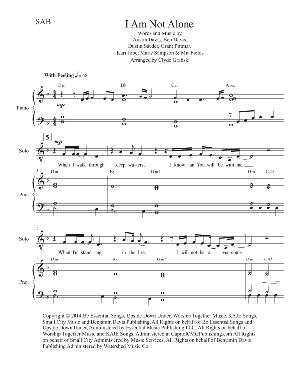 I Am Not Alone (arr. Clyde Grabski)