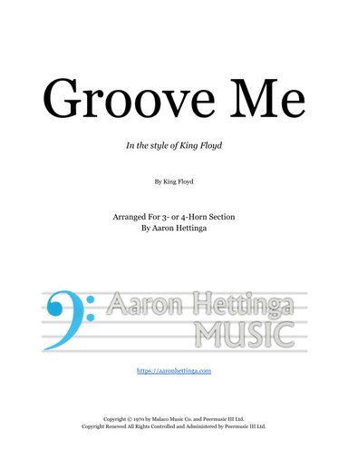 Groove Me (arr. Aaron Hettinga)