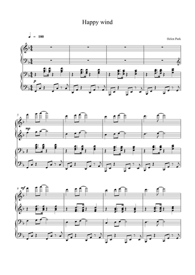 Happy Wind (Easy piano Duet)