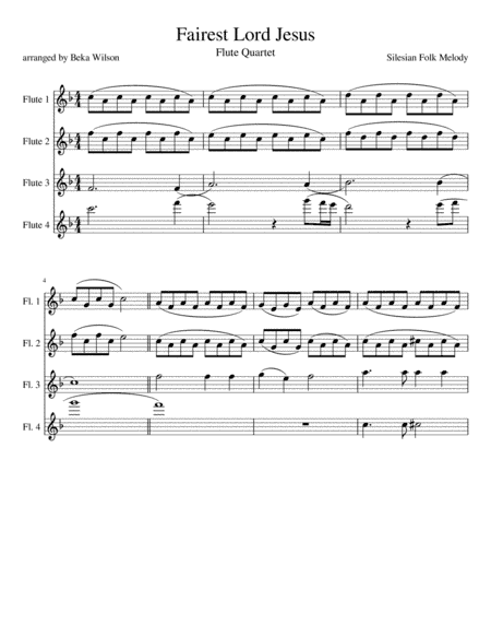 Fairest Lord Jesus (arr. Beka Wilson)