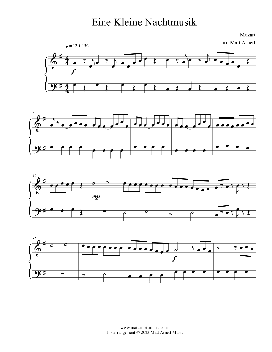 Eine Kleine Nachtmusik (arr. Matt Arnett)