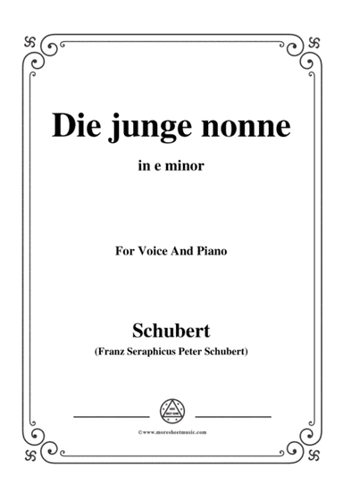 Schubert-Die junge nonne in e minor,for voice and piano (arr. MSM)