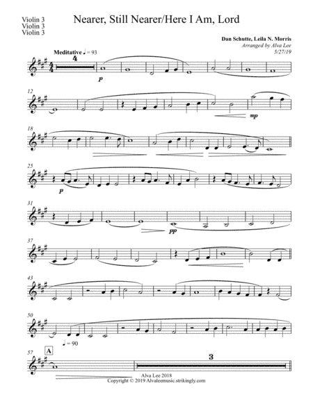 Nearer, Still Nearer and Here I Am, Lord (arr. Alva J. Lee)