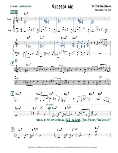 Recorda Me (arr. Rob Ames)