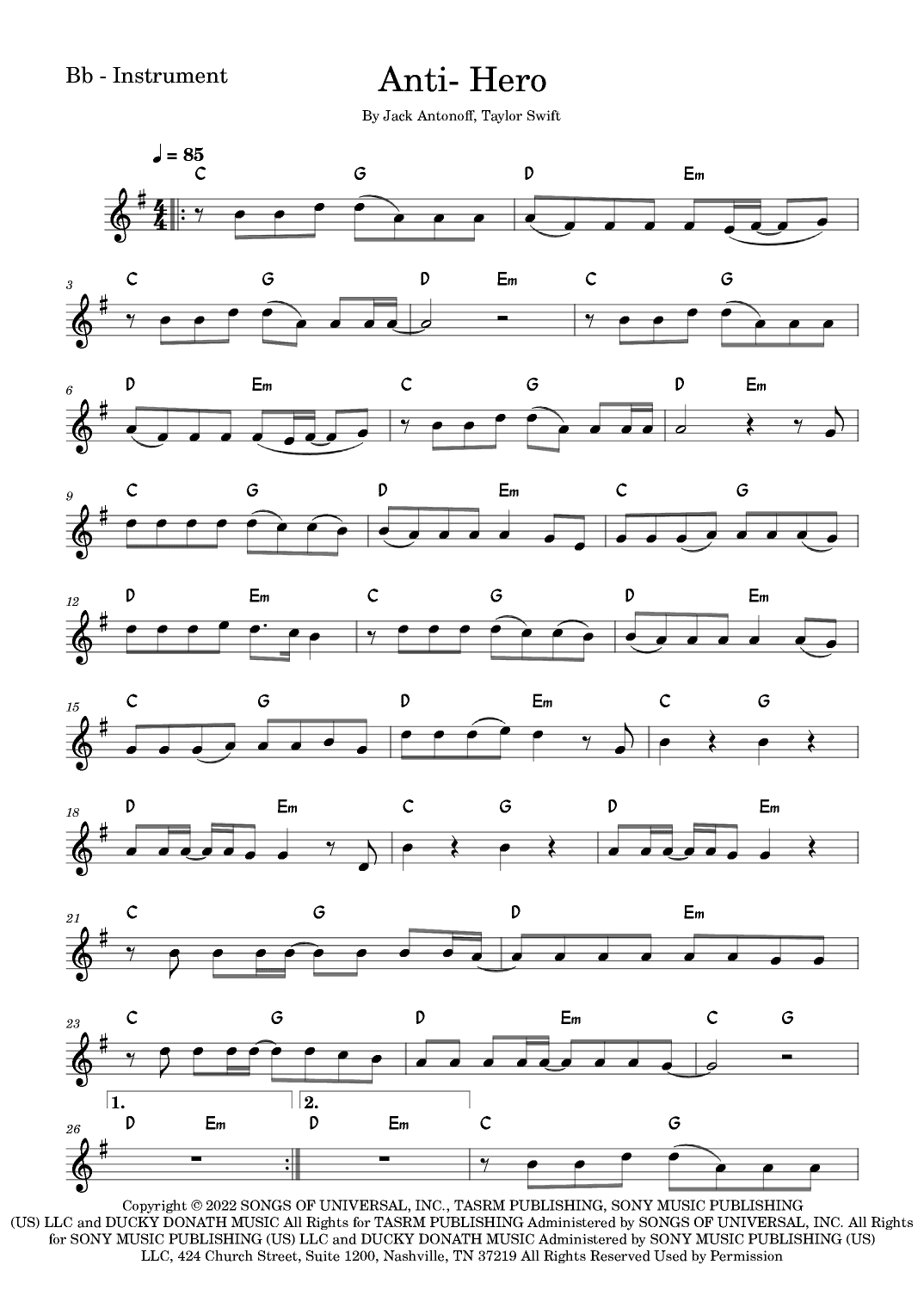 Anti-hero (arr. Fabio Eduardo de Oliveira)
