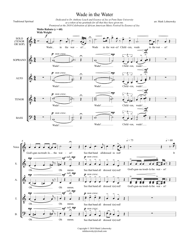 Wade in the Water (arr. Mark Lehnowsky)