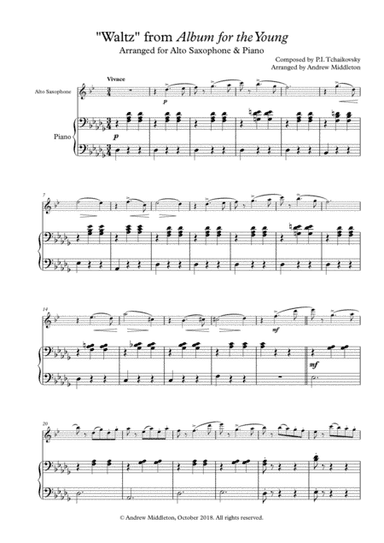 "Waltz" from Album for the Young arranged for Alto Saxophone and Paino (arr. Andrew Middleton)