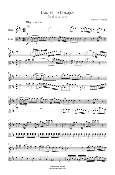 Duet for Flute & Viola  # 6 (arr. Editions Glenn Michael, Caracas, Venezuela)