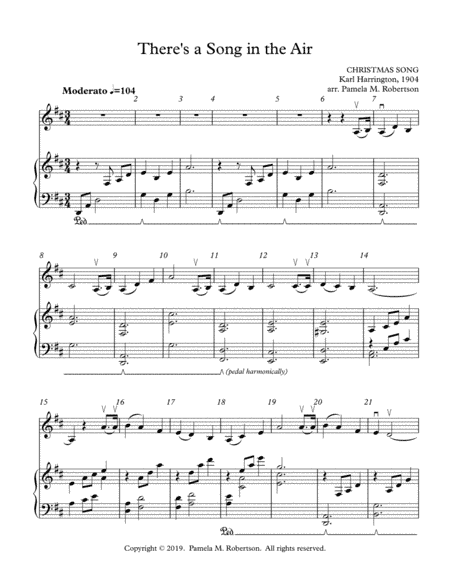 There's A Song in the Air - Piano and Violin (arr. Pamela M. Robertson)