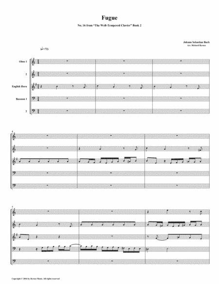 Fugue 16 from Well-Tempered Clavier, Book 2 (Double Reed Quintet) (arr. Richard Byrnes)