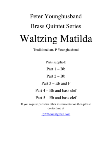 Waltzing Matilda (arr. Peter Younghusband)