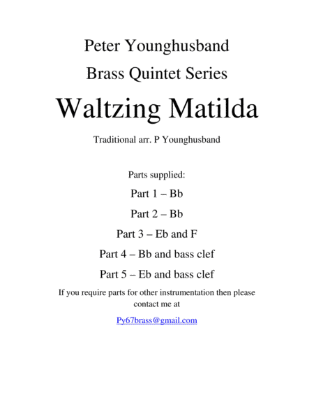 Waltzing Matilda (arr. Peter Younghusband)