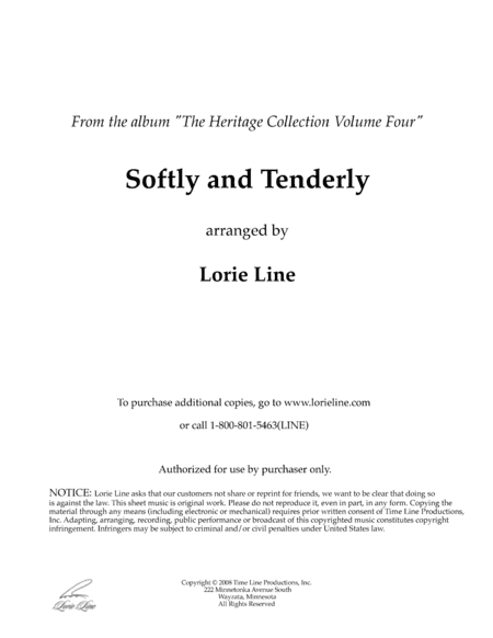 Softy And Tenderly (arr. Lorie Line)