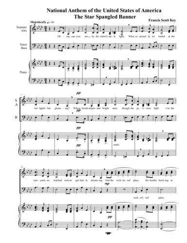 National Anthem: The Star Spangled Banner for 3-part SAB Mixed Choir with optional keyboard accompan (arr. Sylvia Chapa)