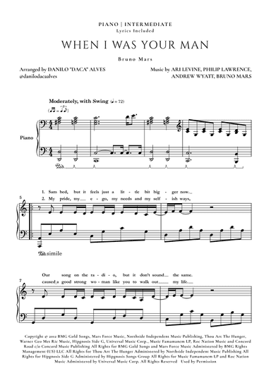 When I Was Your Man (arr. Danilo "Daca" Alves)