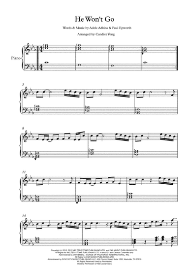 He Won't Go (arr. Candice Yong)
