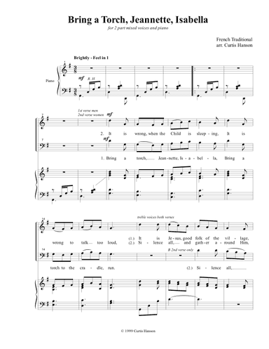 Bring a Torch, Jeannette, Isabella (SB) (arr. Curtis Hanson)