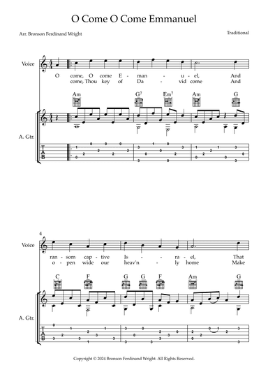 O Come, O Come, Emmanuel (arr. Bronson Ferdinand Wright)