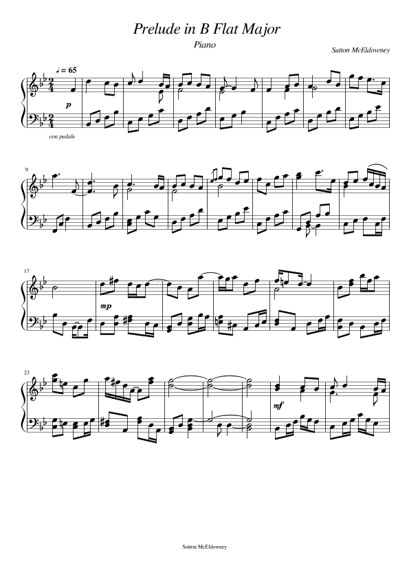 Prelude in B Flat Major