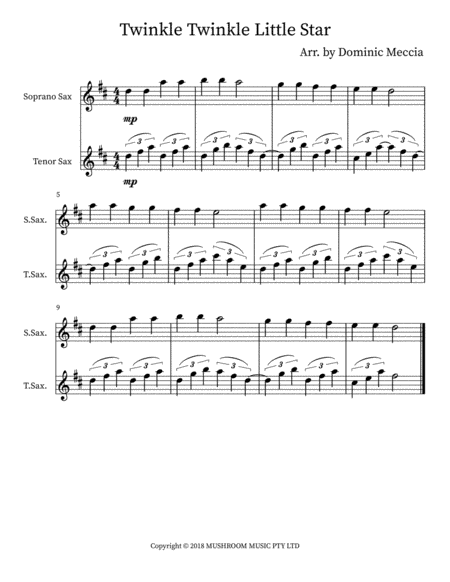 Twinkle Twinkle Little Star (trad Arr) (arr. Dominic Meccia)
