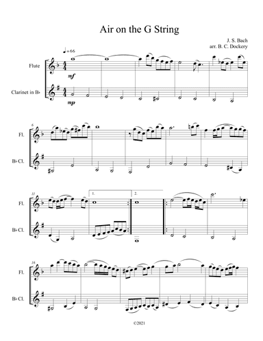 Air on the G String (Flute and Clarinet Duet) (arr. B. C. Dockery)