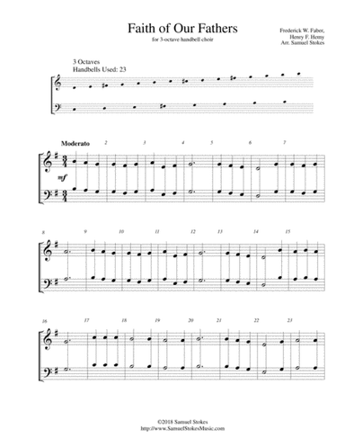 Faith of Our Fathers - for 3-octave handbell choir (arr. Samuel Stokes)