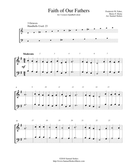 Faith of Our Fathers - for 3-octave handbell choir (arr. Samuel Stokes)