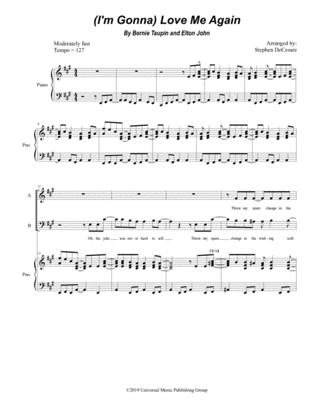 (i'm Gonna) Love Me Again (arr. Stephen DeCesare)