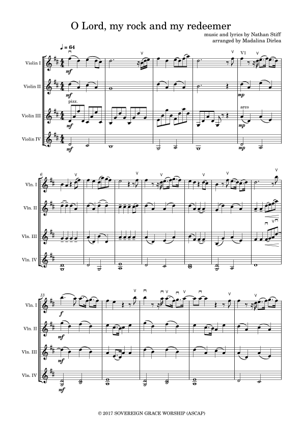 O Lord, My Rock And My Redeemer (arr. Madalina Dirlea)
