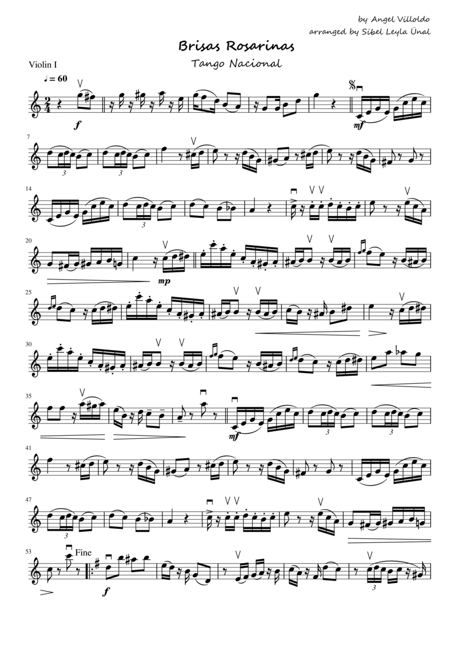 Brisas Rosarinas - Tango Nacional for String Quartet (arr. Sibel Leyla Ünal)