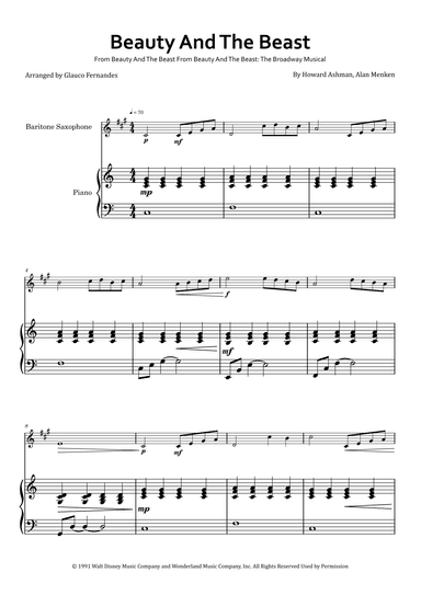 Beauty And The Beast (arr. Glauco Fernandes)