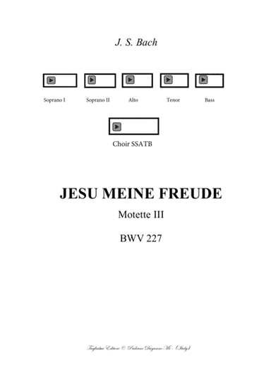 JESU MEINE FREUDE - BWV 227 - Motets 1 to 9 - Score for SATB and SSATB Choir (arr. Renato Tagliabue)